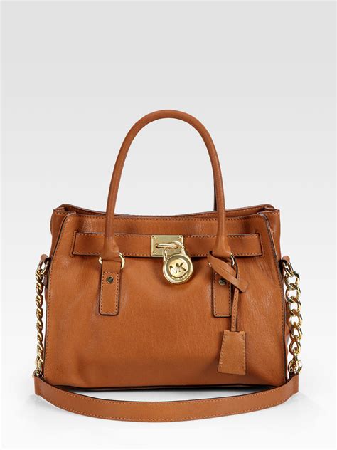 michael kors hamilton medium satchel brown|Michael Kors Hamilton brown.